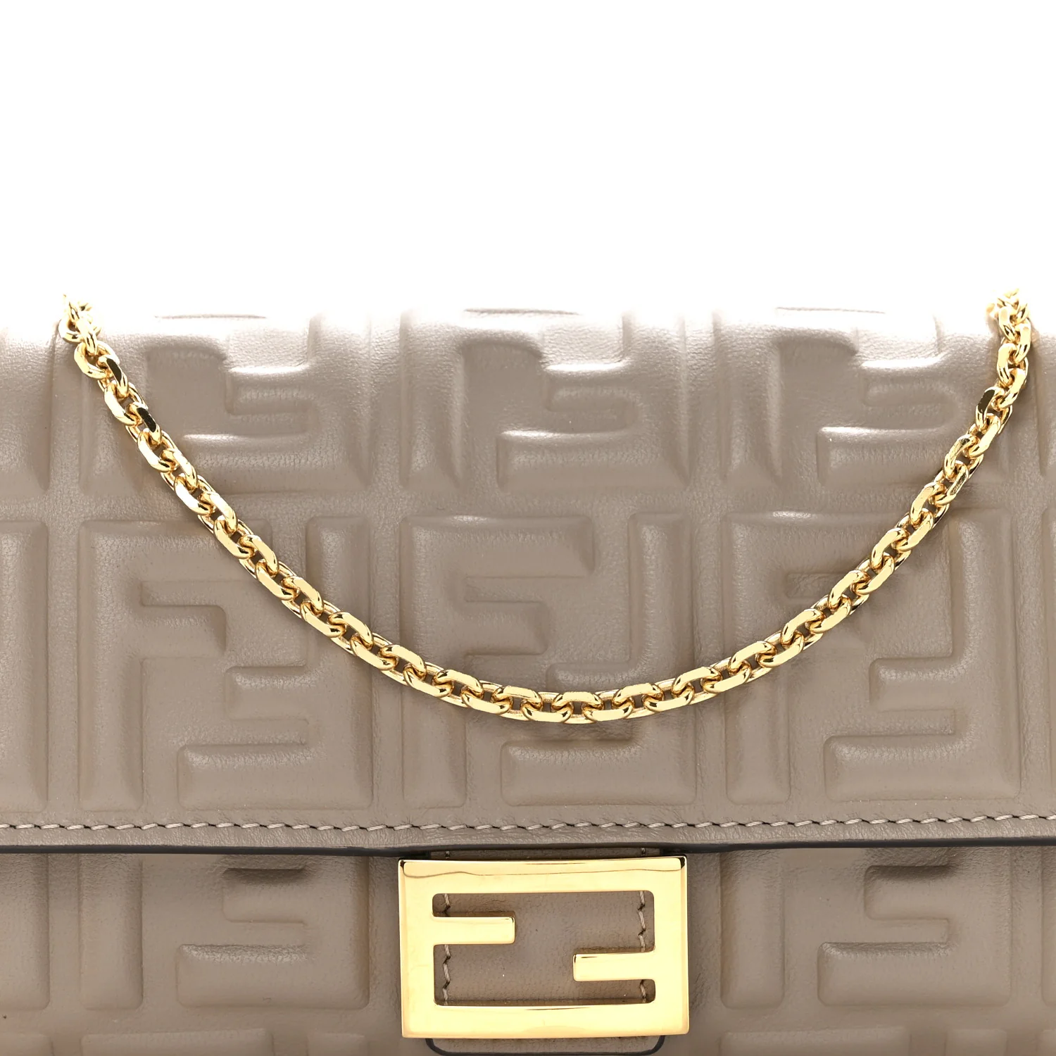 Nappa Matisse FF Embossed Continental Wallet On Chain Tortora - Image 8