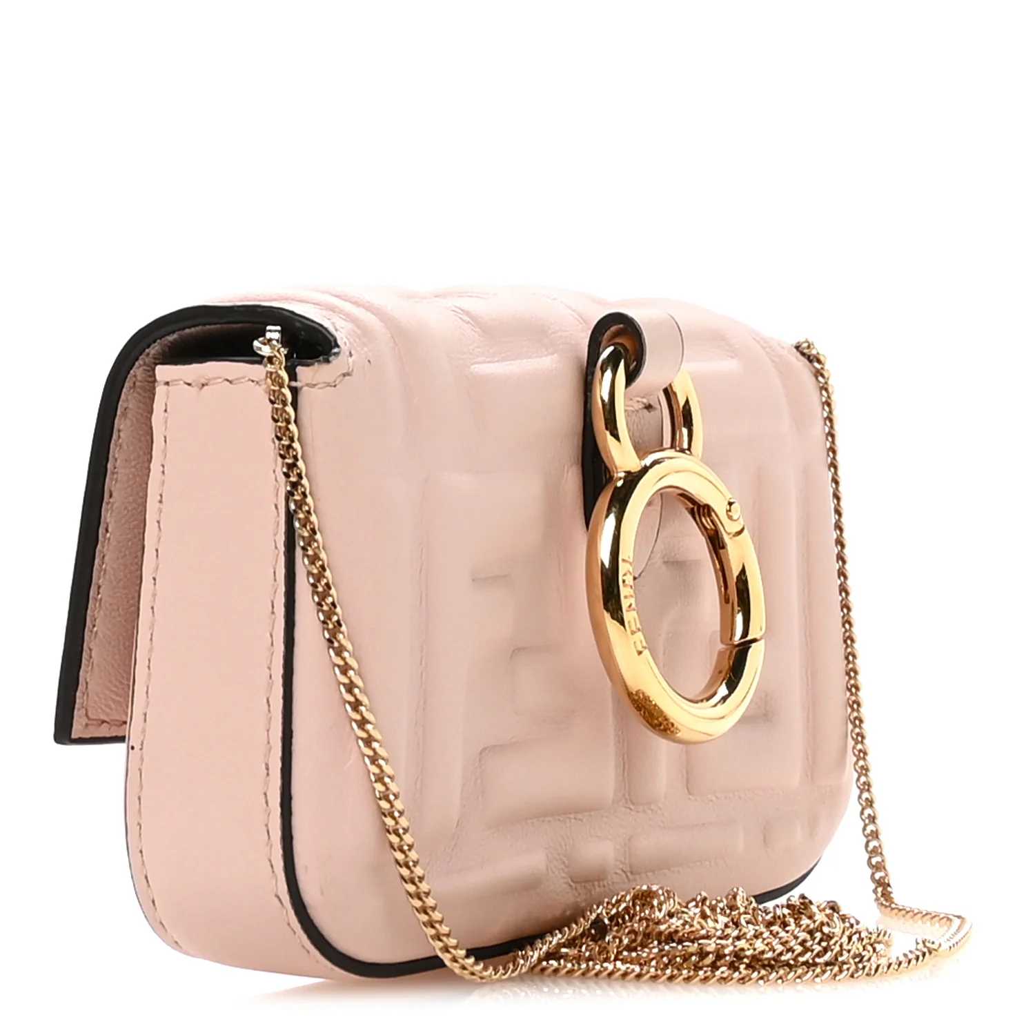 Nappa Matisse FF Embossed Nano Baguette Charm Rosa Quarzo - Image 3