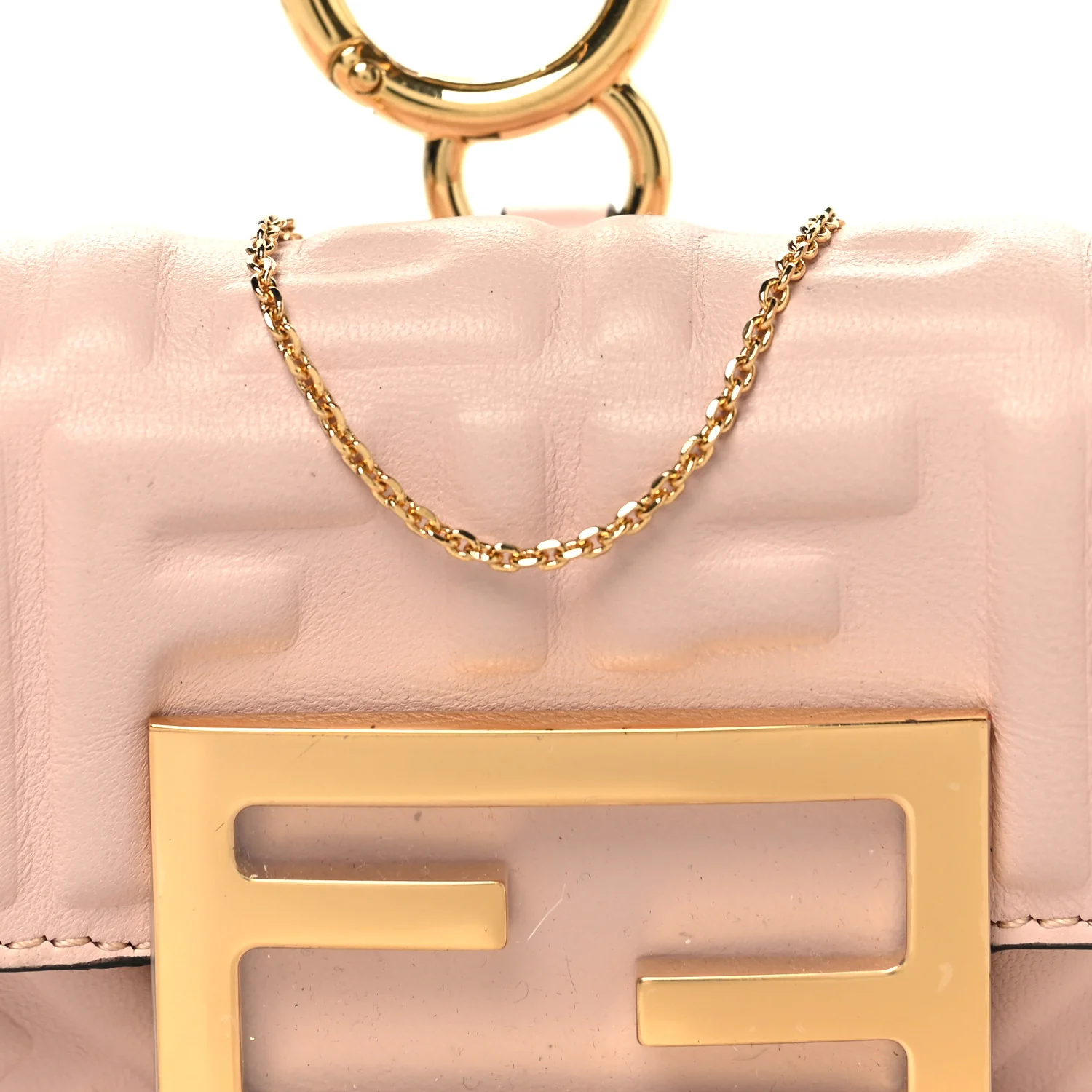 Nappa Matisse FF Embossed Nano Maxi Buckle Baguette Charm Rosa Quarzo - Image 7