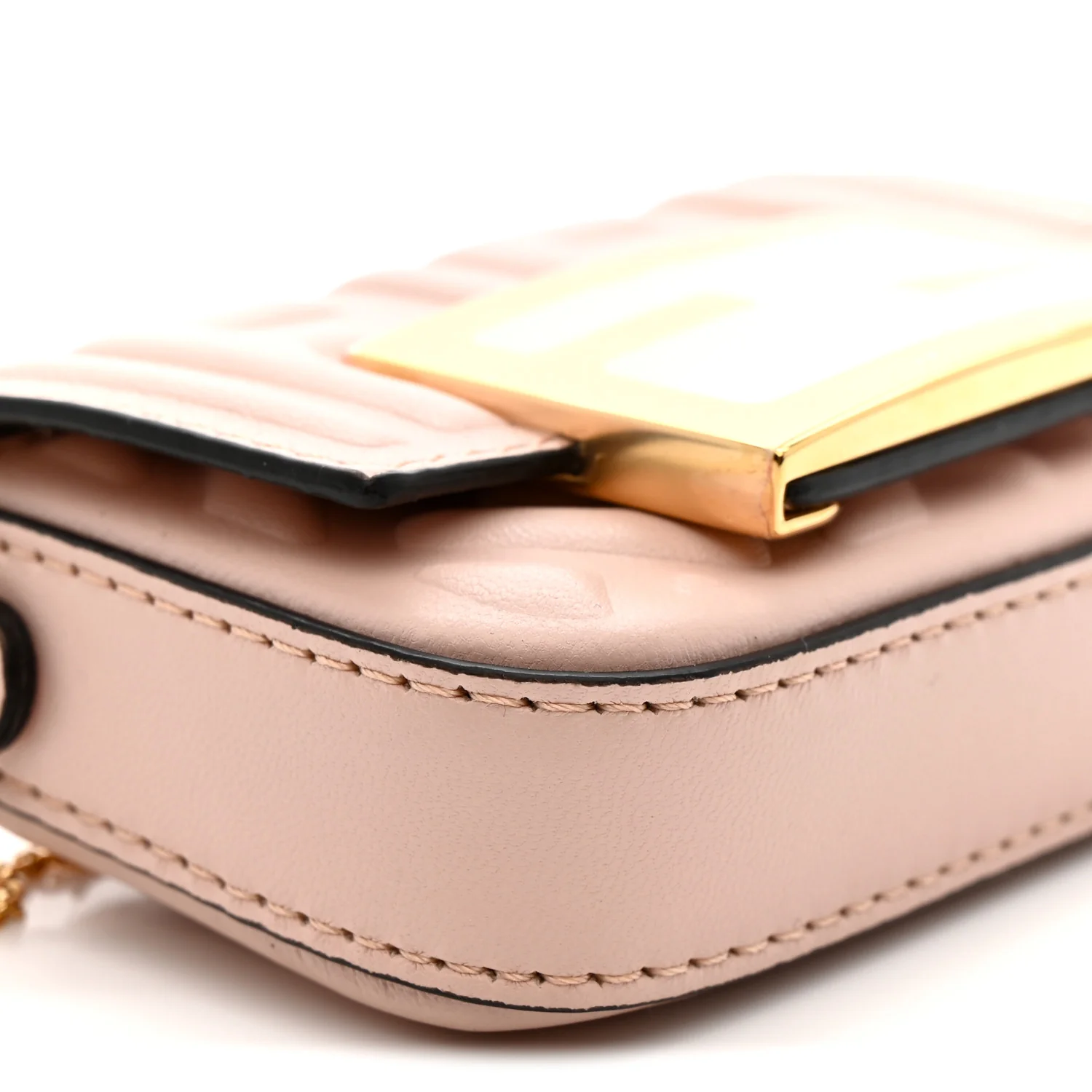 Nappa Matisse FF Embossed Nano Maxi Buckle Baguette Charm Rosa Quarzo - Image 9