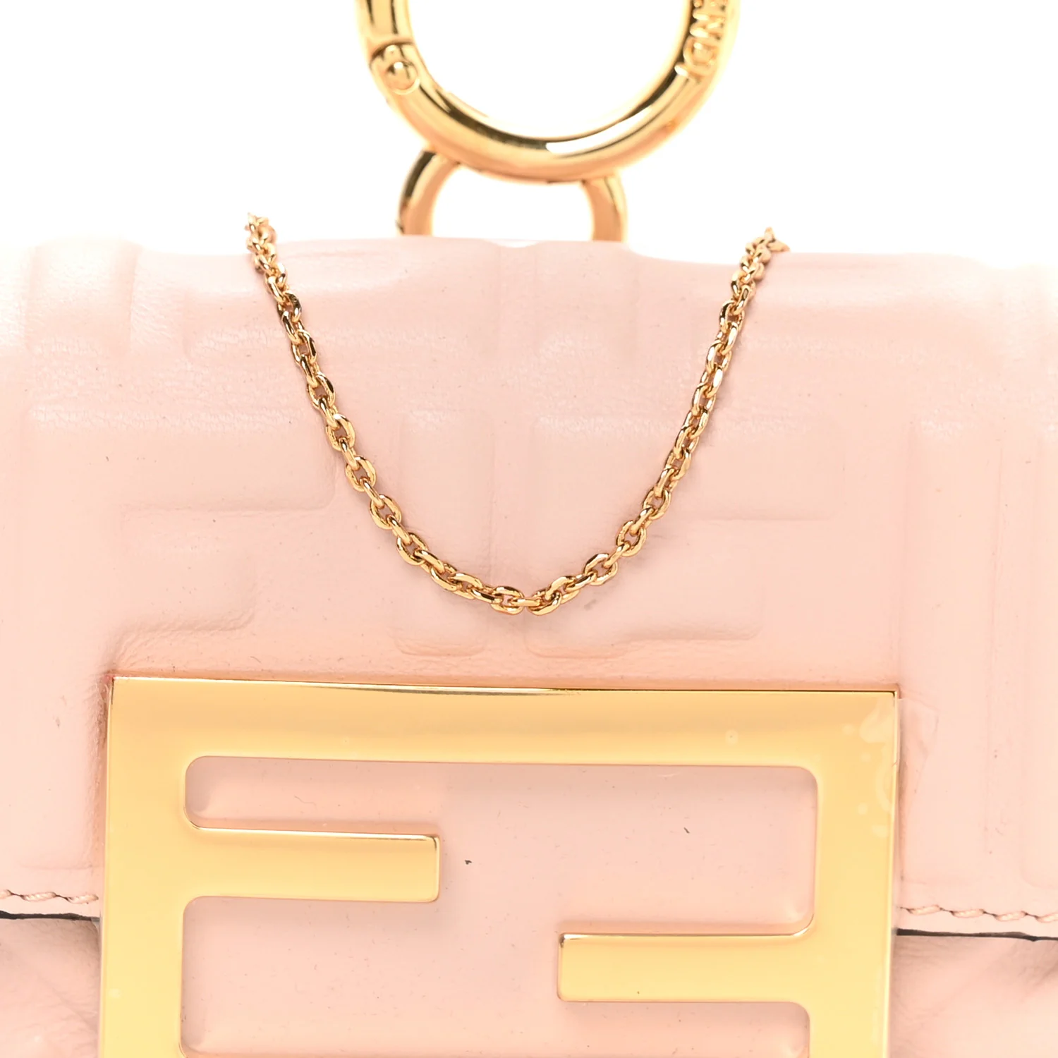 Nappa Matisse FF Embossed Nano Maxi Buckle Baguette Charm Rosa Quarzo - Image 8