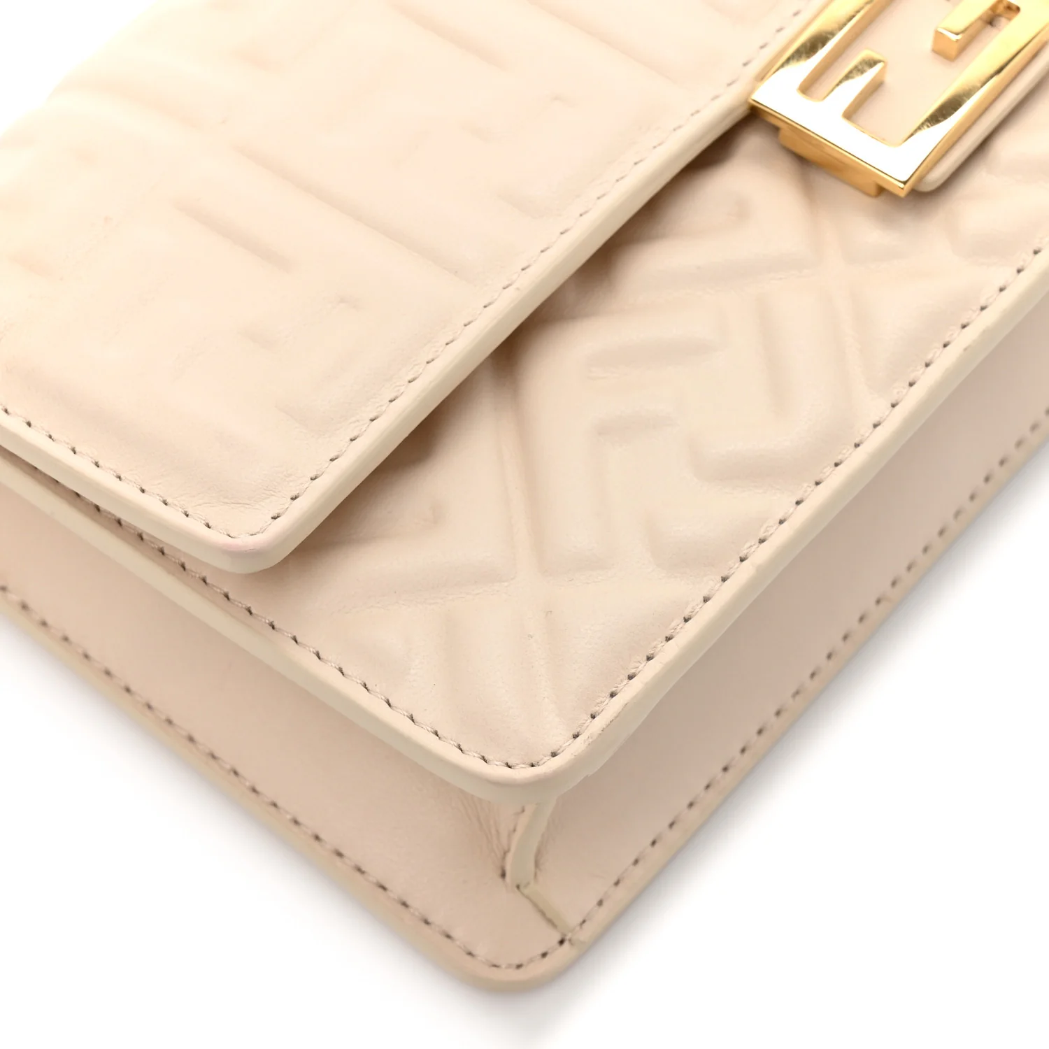 Nappa Matisse FF Embossed Wallet On Chain Baguette Camelia - Image 11
