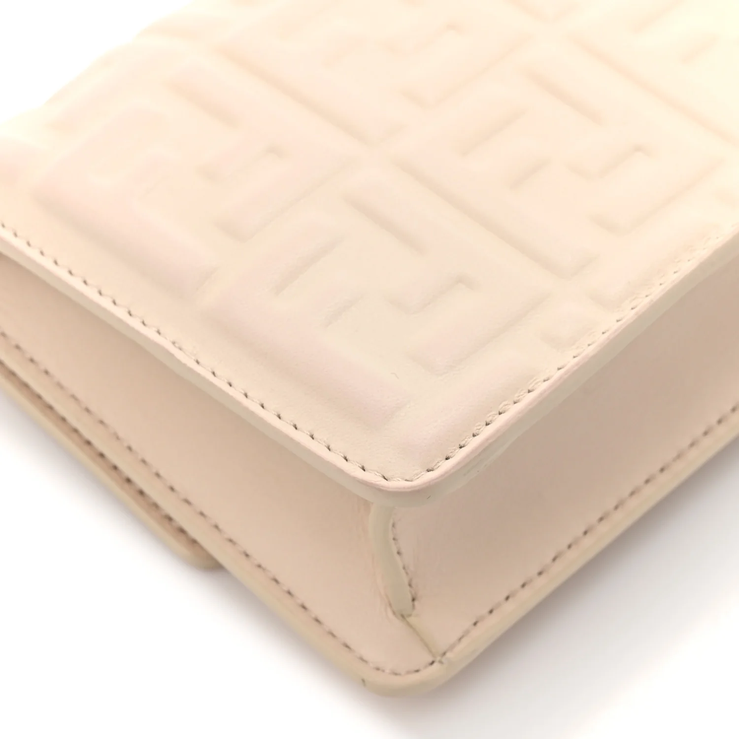 Nappa Matisse FF Embossed Wallet On Chain Baguette Camelia - Image 13