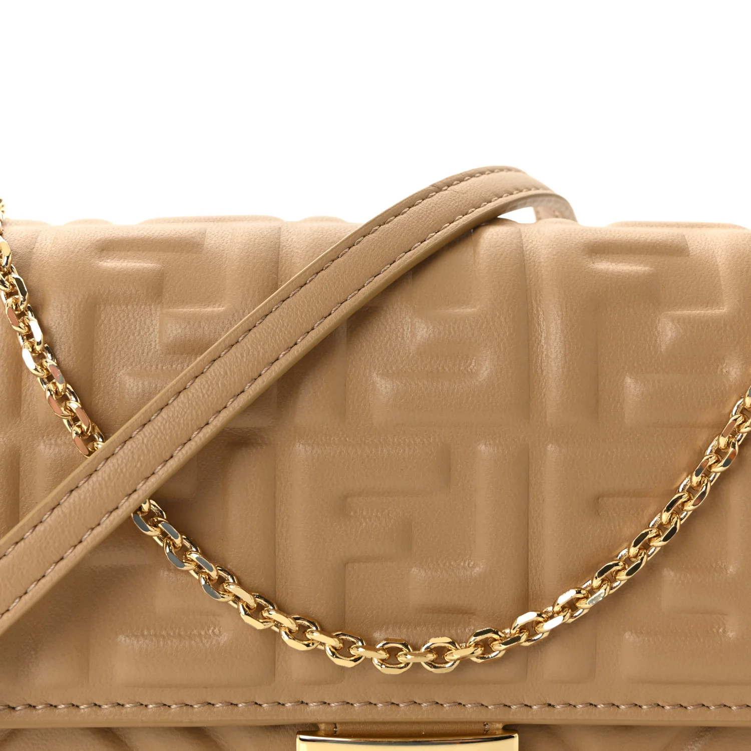 Nappa Matisse FF Embossed Wallet On Chain Baguette Miele Scuro - Image 7