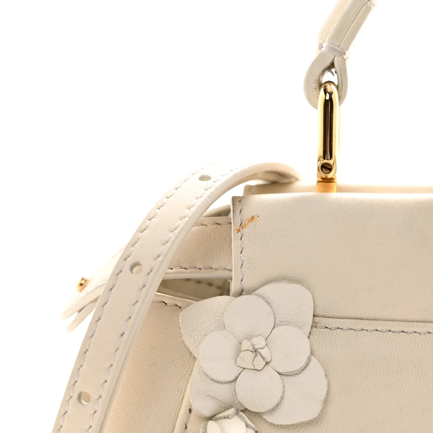 Nappa Rosebud Mini Peekaboo Iconic Satchel Bianco - Image 11