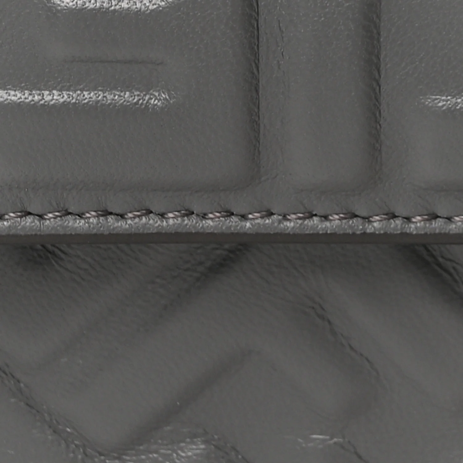 Nappa Small FF Embossed Mid Chain Baguette Anthracite - Image 7