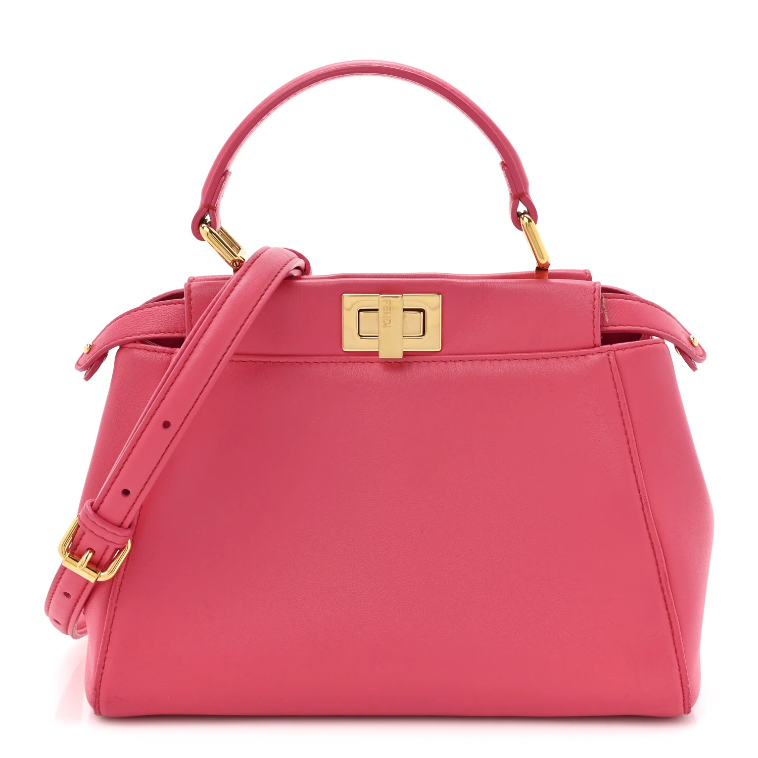 Nappa Stacked Bar Mini Peekaboo Iconic Satchel Lampone