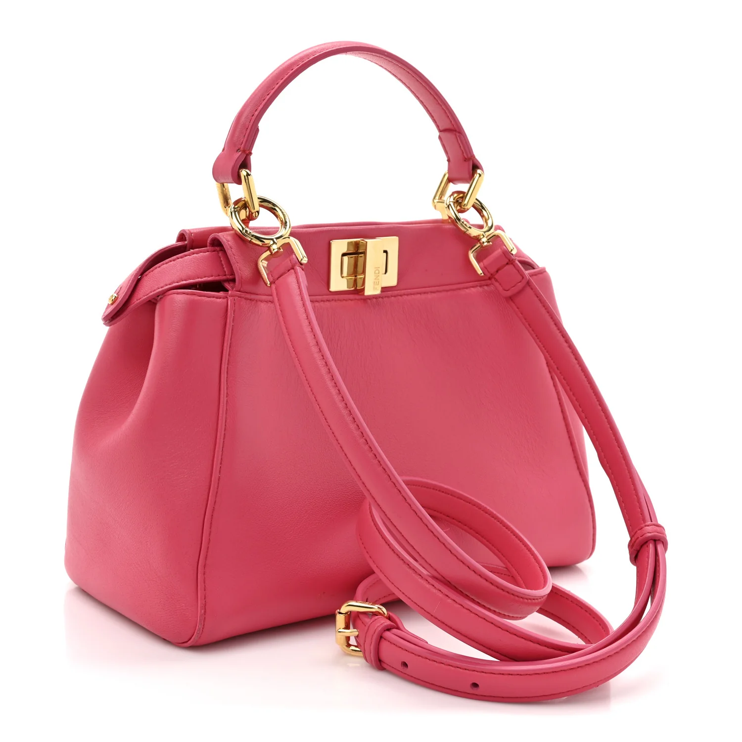 Nappa Stacked Bar Mini Peekaboo Iconic Satchel Lampone - Image 3