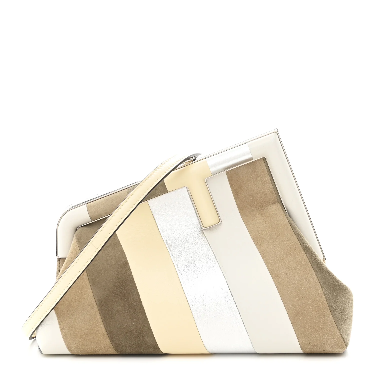 Nappa Suede Striped Inlay Small Fendi First Multicolor