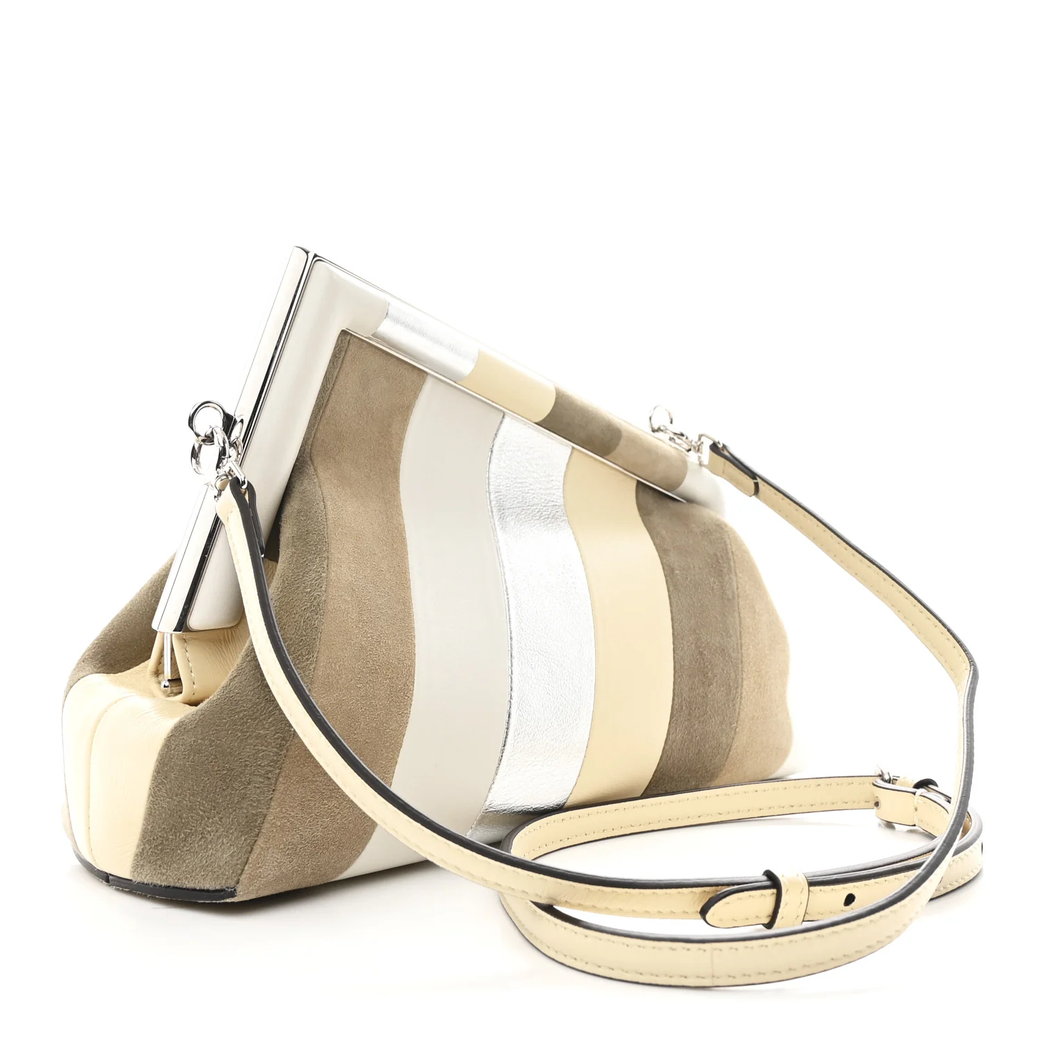 Nappa Suede Striped Inlay Small Fendi First Multicolor - Image 3