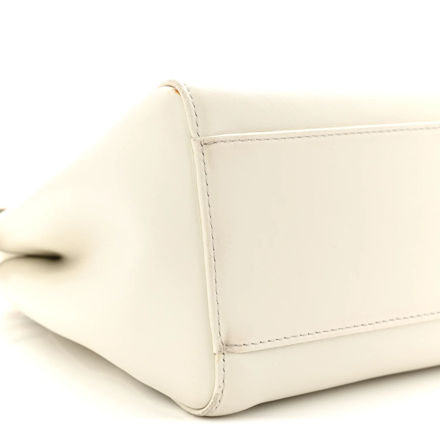 Nappa Vitello Gingham Printed Mini Peekaboo Iconic Satchel White Ice Light Blue - Image 19