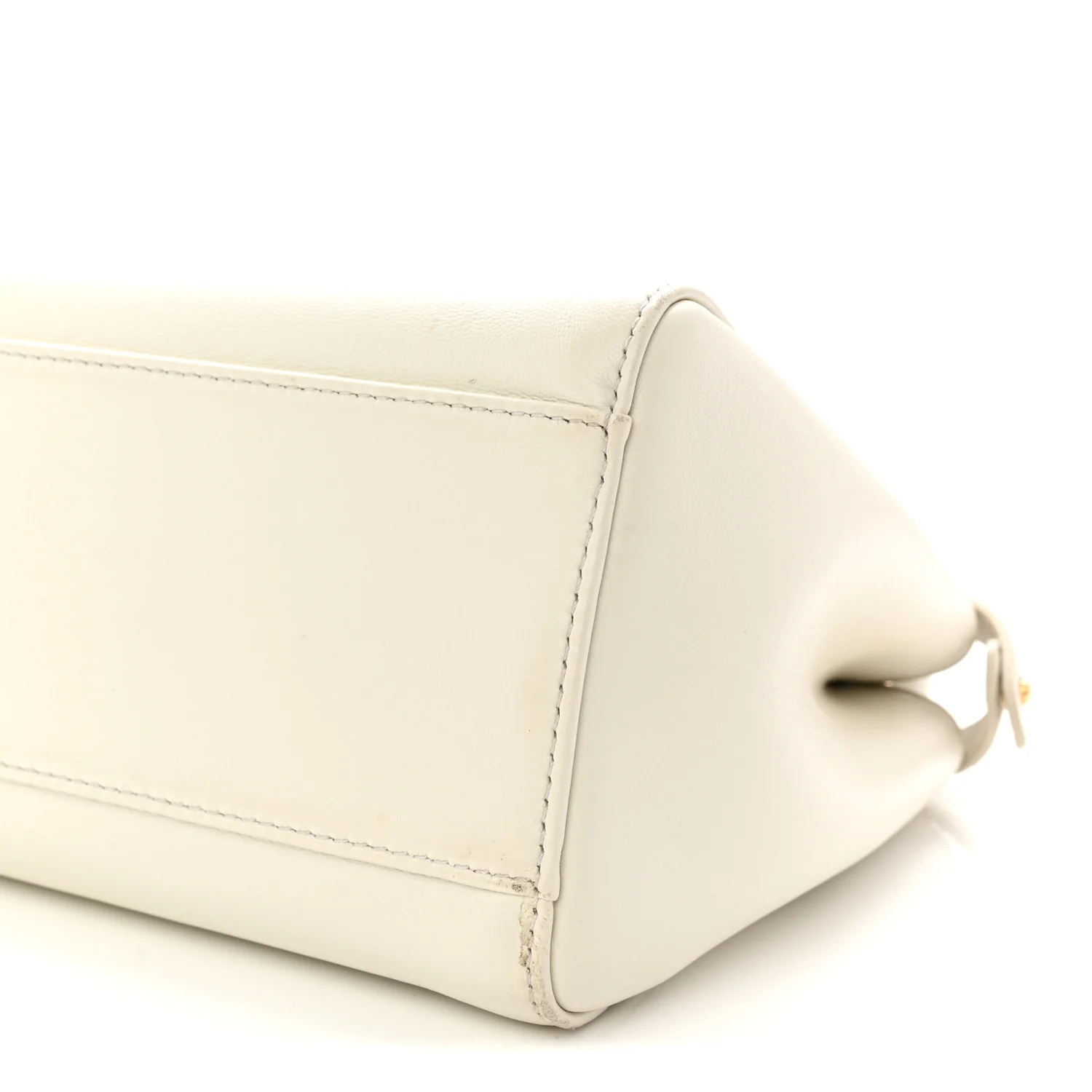 Nappa Vitello Gingham Printed Mini Peekaboo Iconic Satchel White Ice Light Blue - Image 20