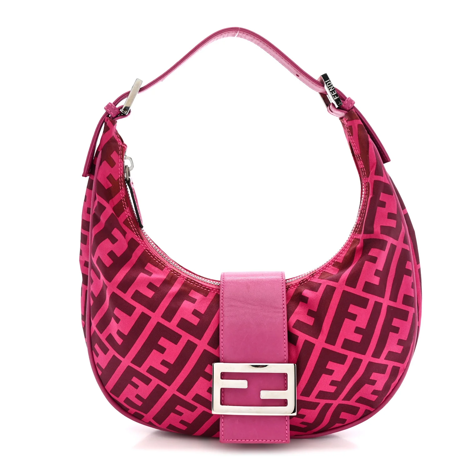 Nylon Half Moon Baguette Pink