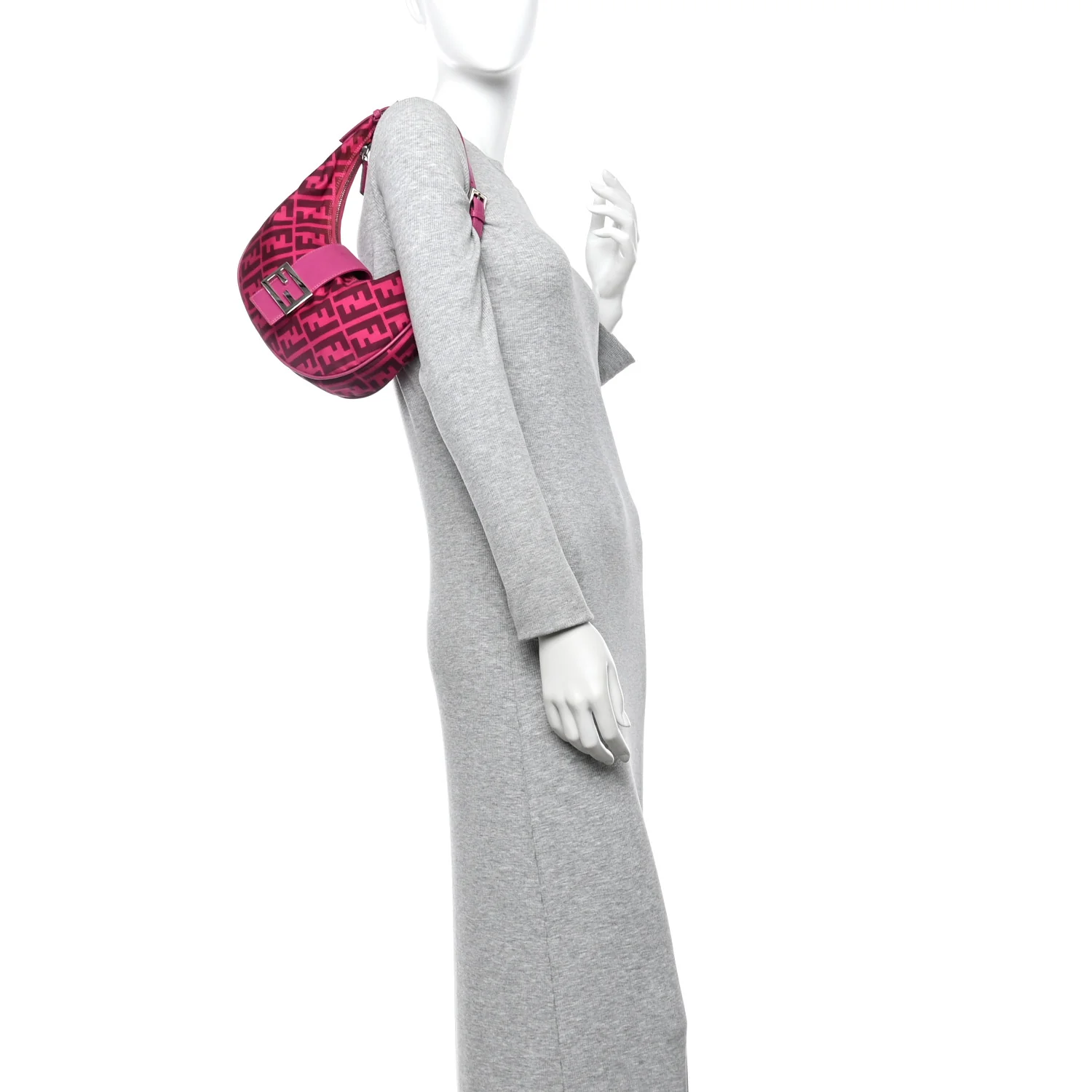 Nylon Half Moon Baguette Pink - Image 2