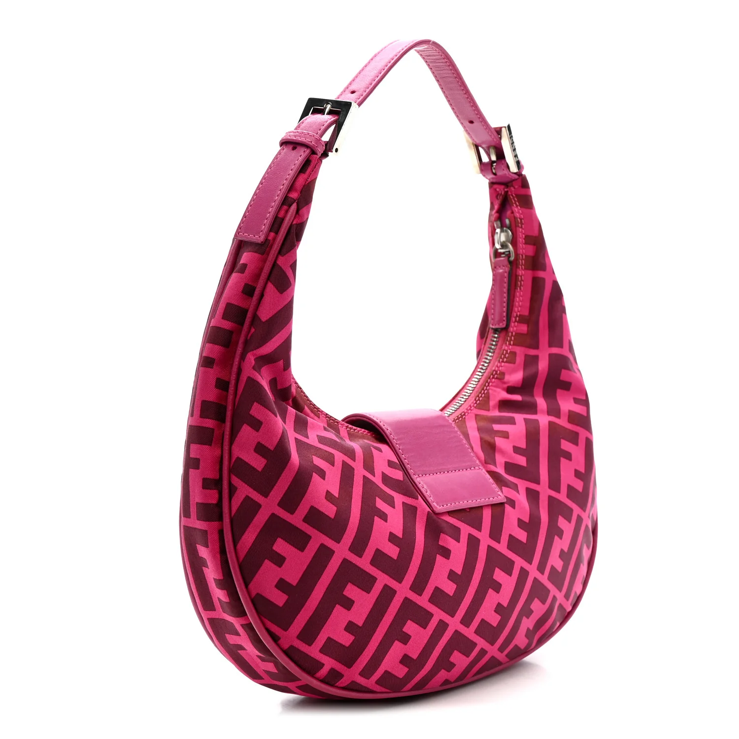Nylon Half Moon Baguette Pink - Image 3