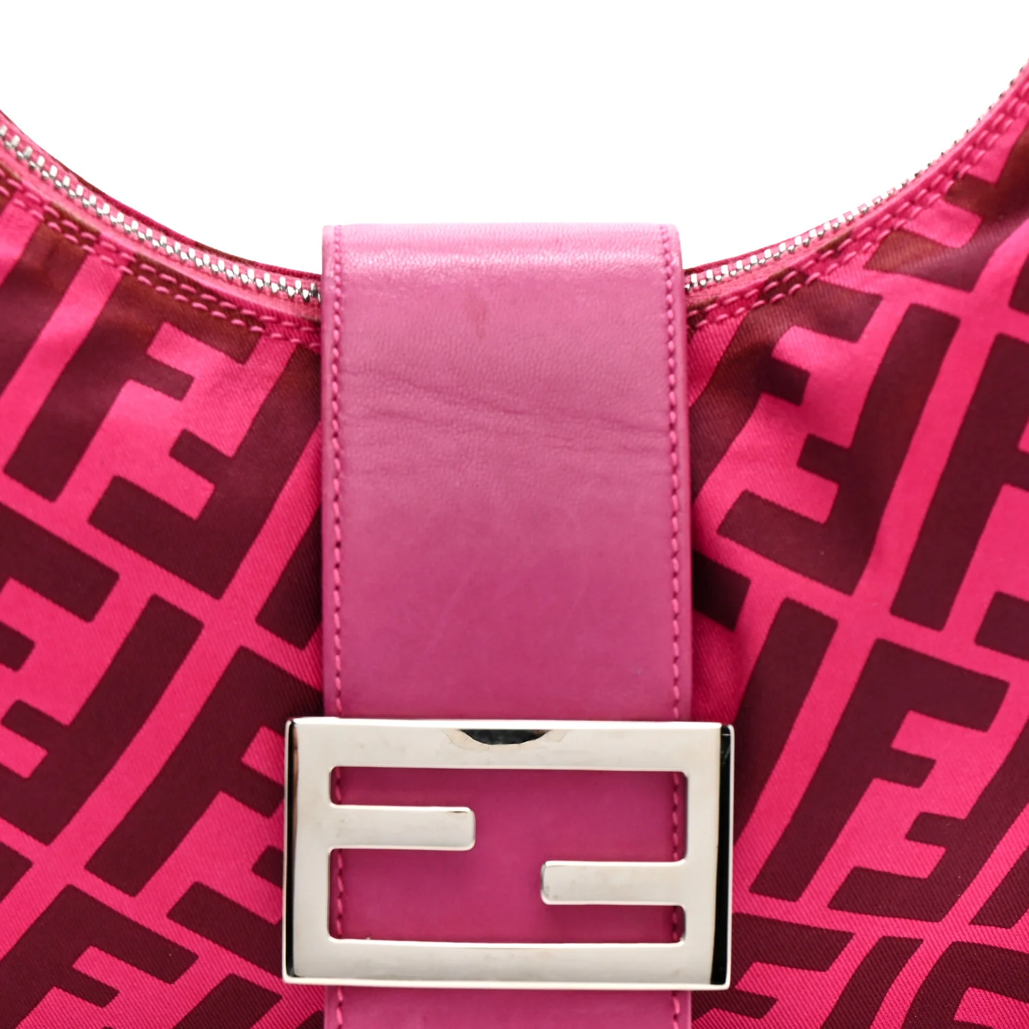 Nylon Half Moon Baguette Pink - Image 8