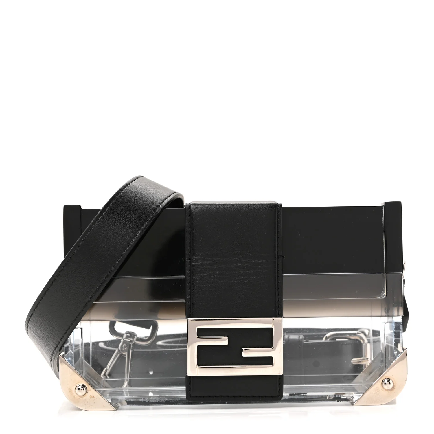 Plexiglass Vitello Mini Baguette Trunk Black Transparent