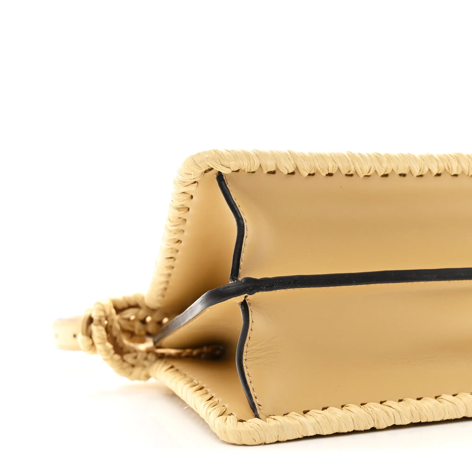 Raffia Embroidered Vitello King Shiny Nappa Intreccio Small Peekaboo I SEE U Satchel Sahara - Image 10