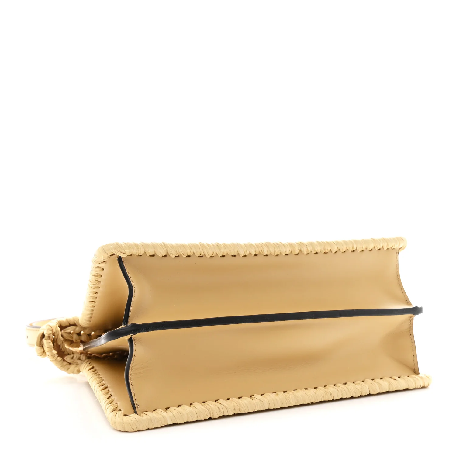 Raffia Embroidered Vitello King Shiny Nappa Intreccio Small Peekaboo I SEE U Satchel Sahara - Image 4