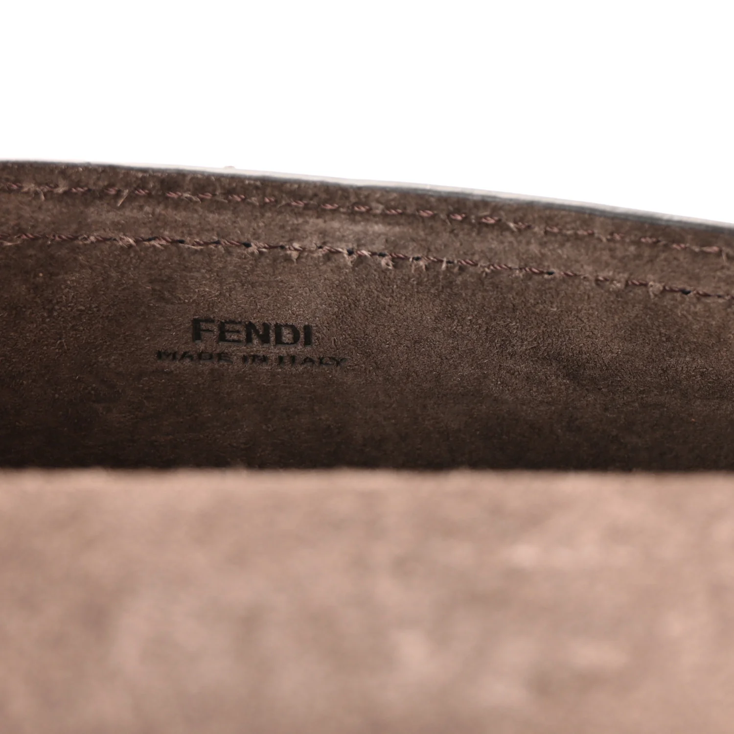 Recycled Fabric Jacquard Vitello King FF 1974 Baguette Soft Trunk Phone Pouch Tobacco Moro Notte - Image 6