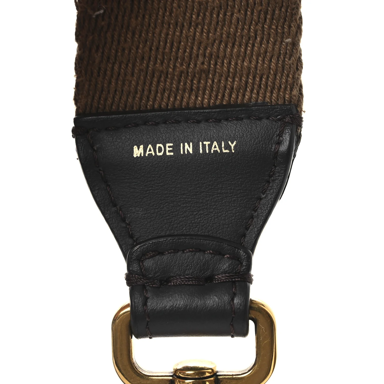 Ribbon Vitello Century FF 1974 Flat Studded Strap You Fango Marrone Ebano - Image 4