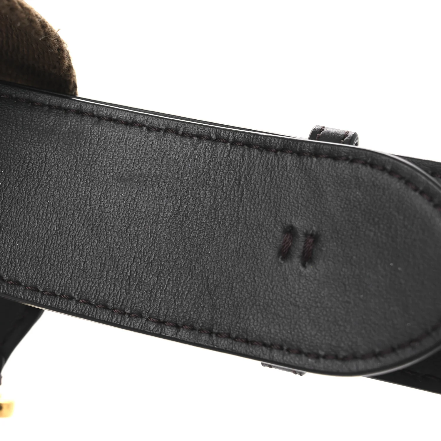 Ribbon Vitello Century FF 1974 Flat Studded Strap You Fango Marrone Ebano - Image 6