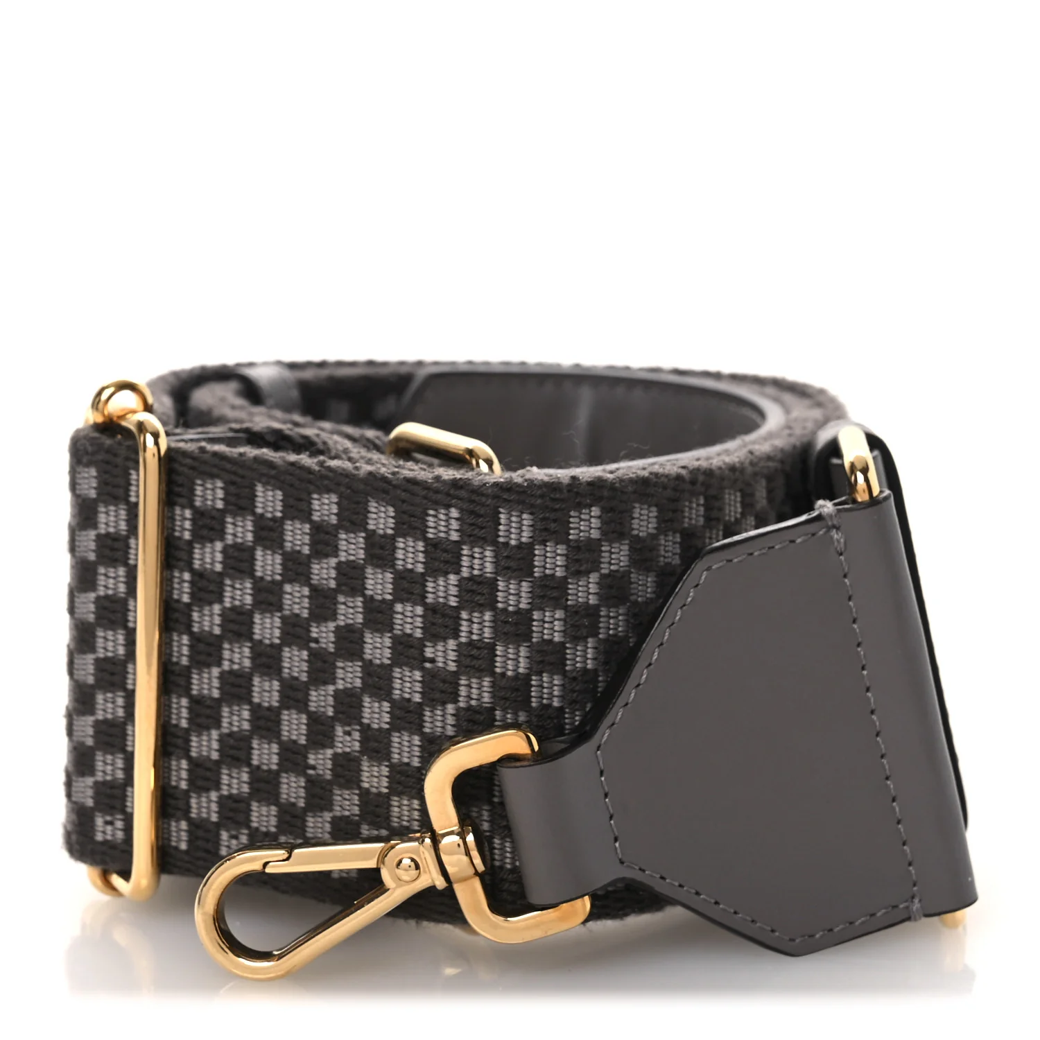 Ribbon Vitello King Logo Embossed Gingham Woven Adjustable Strap You Moon Ghiaia