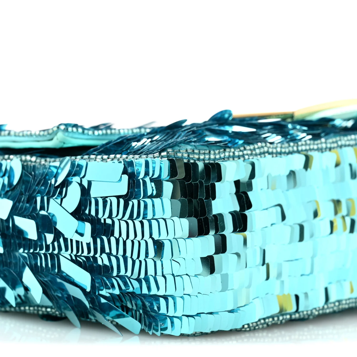 Sequin Paillettes Vitello Grace Sex and the City Baguette Spring Turquoise - Image 10