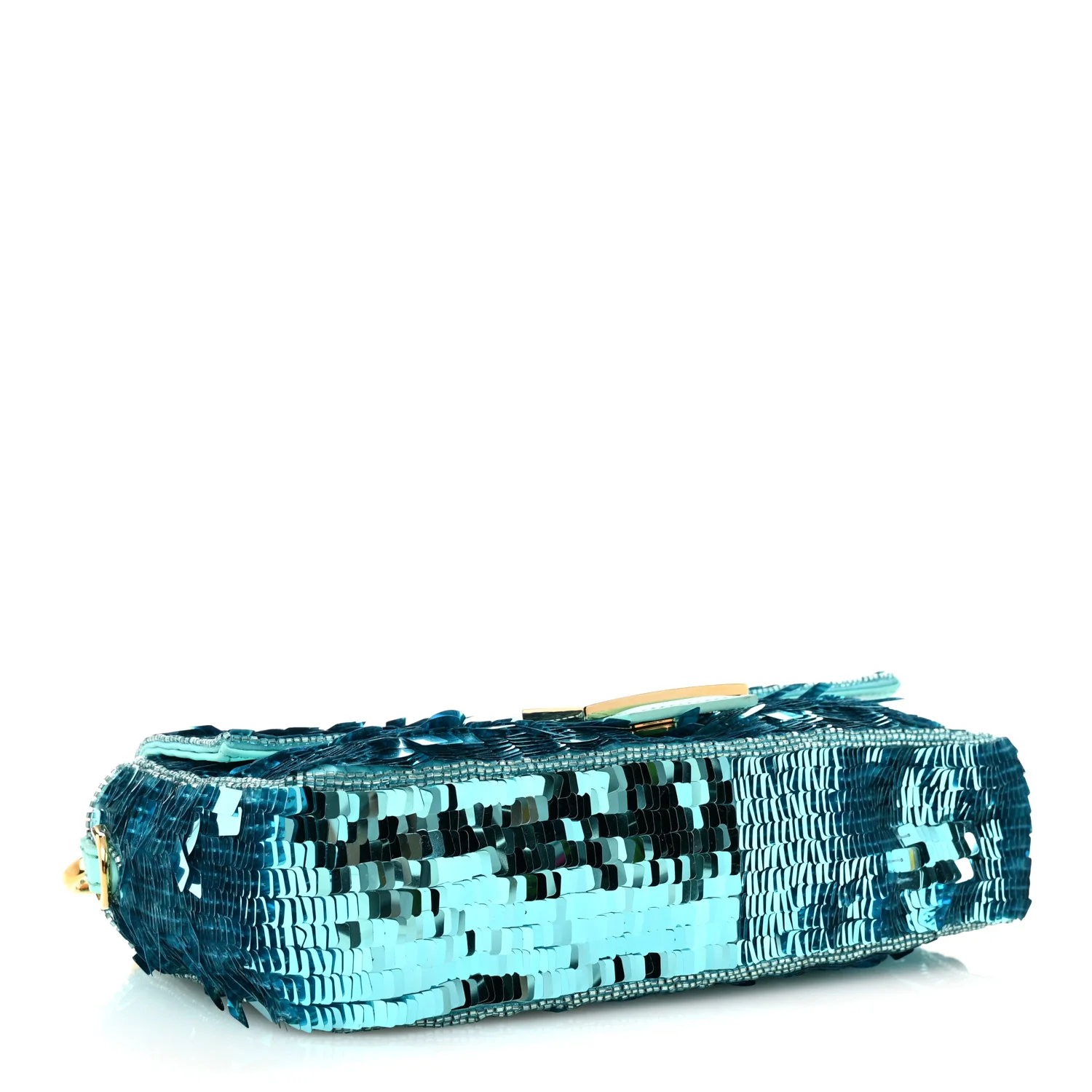 Sequin Paillettes Vitello Grace Sex and the City Baguette Spring Turquoise - Image 4