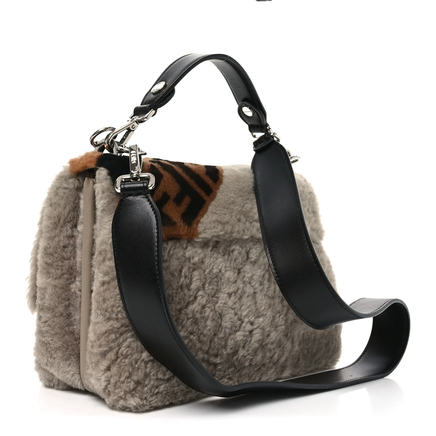 Shearling Calfskin Macro FF 1974 Diagonal Mania Kan I Shoulder Bag Multicolor - Image 3
