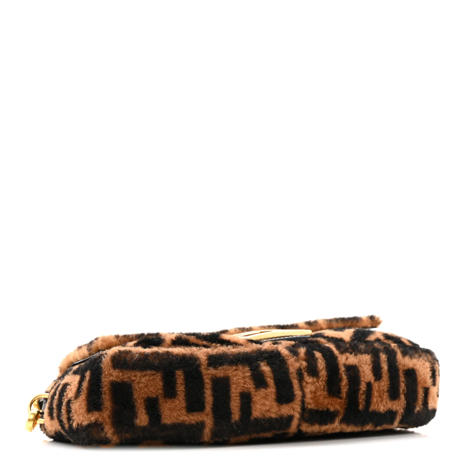 Shearling Vitello Dolce Macro FF 1974 Baguette Tobacco Black - Image 3