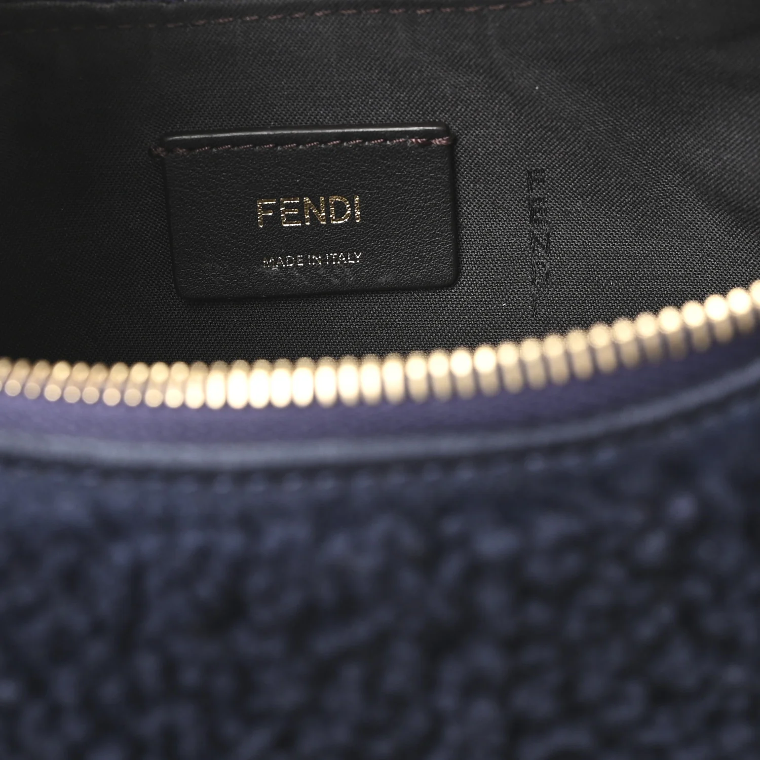 Sheep Fur Vitello Grace Small Fendigraphy Hobo Midnight - Image 6