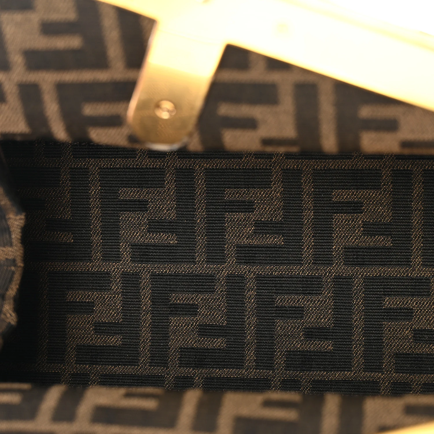 Shiny Nappa Fabric Jacquard FF 1974 Midi Fendi Tobacco Moro Ebano - Image 5