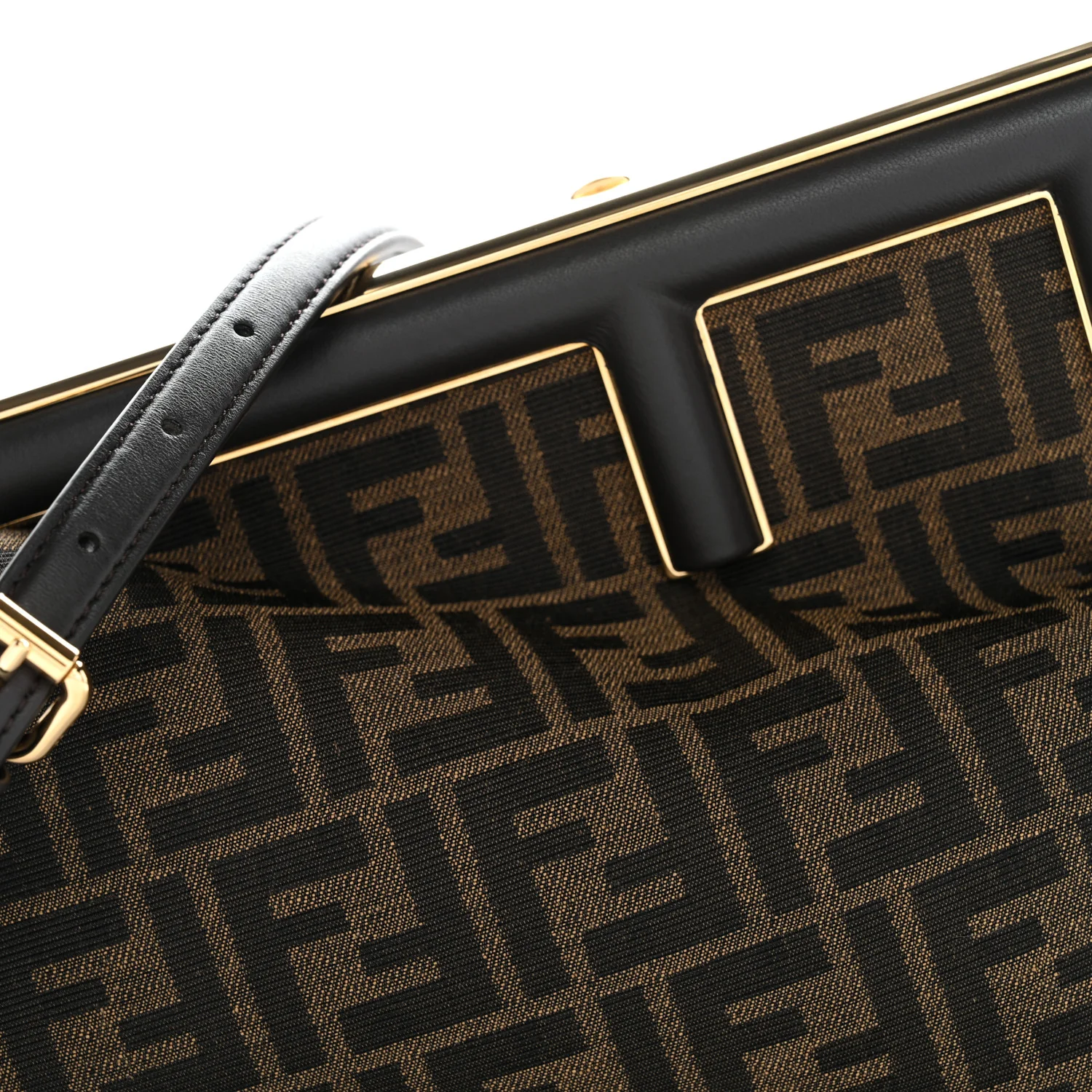 Shiny Nappa Fabric Jacquard FF 1974 Midi Fendi Tobacco Moro Ebano - Image 8