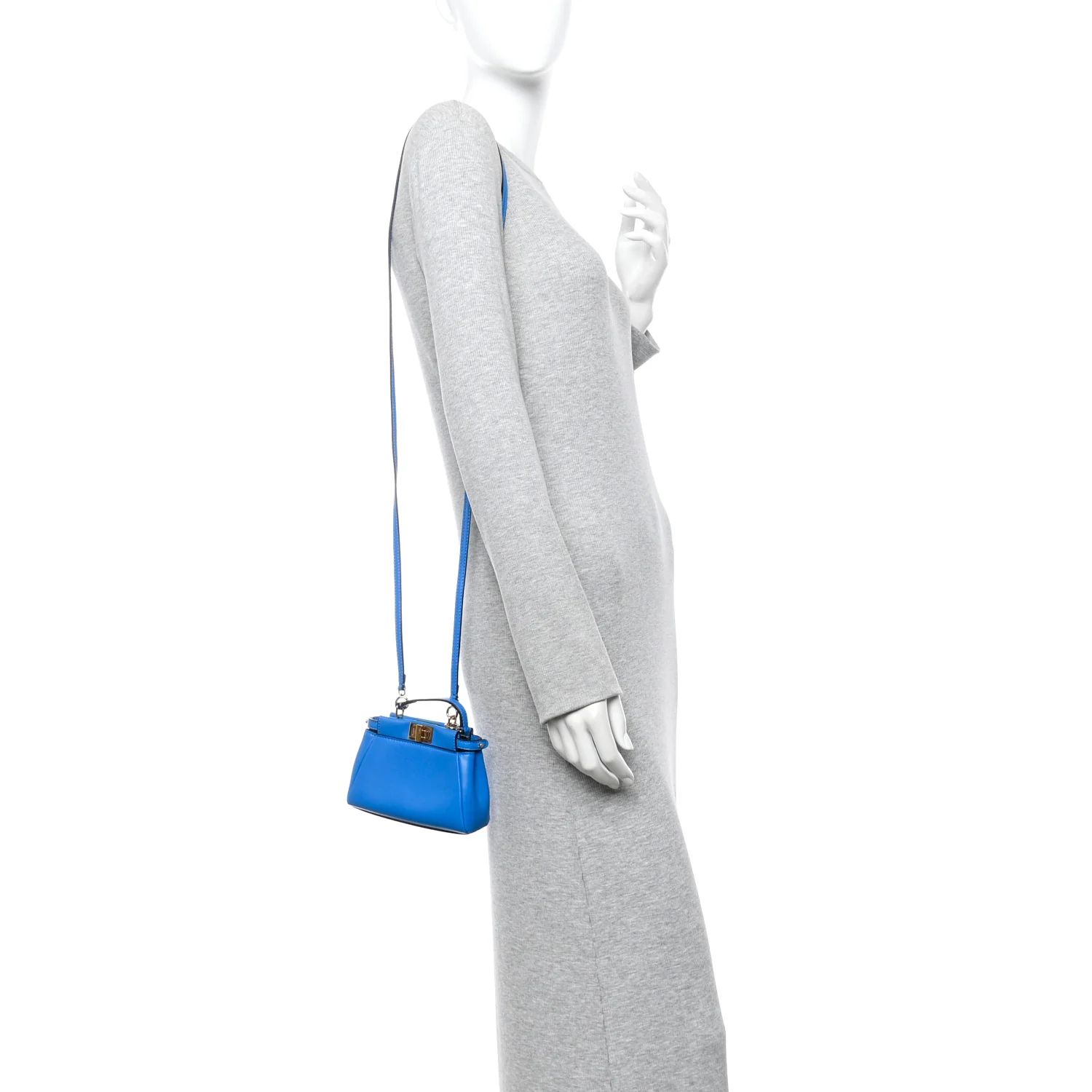 Shiny Nappa Micro Peekaboo Iconic Satchel Blue Royal - Image 2