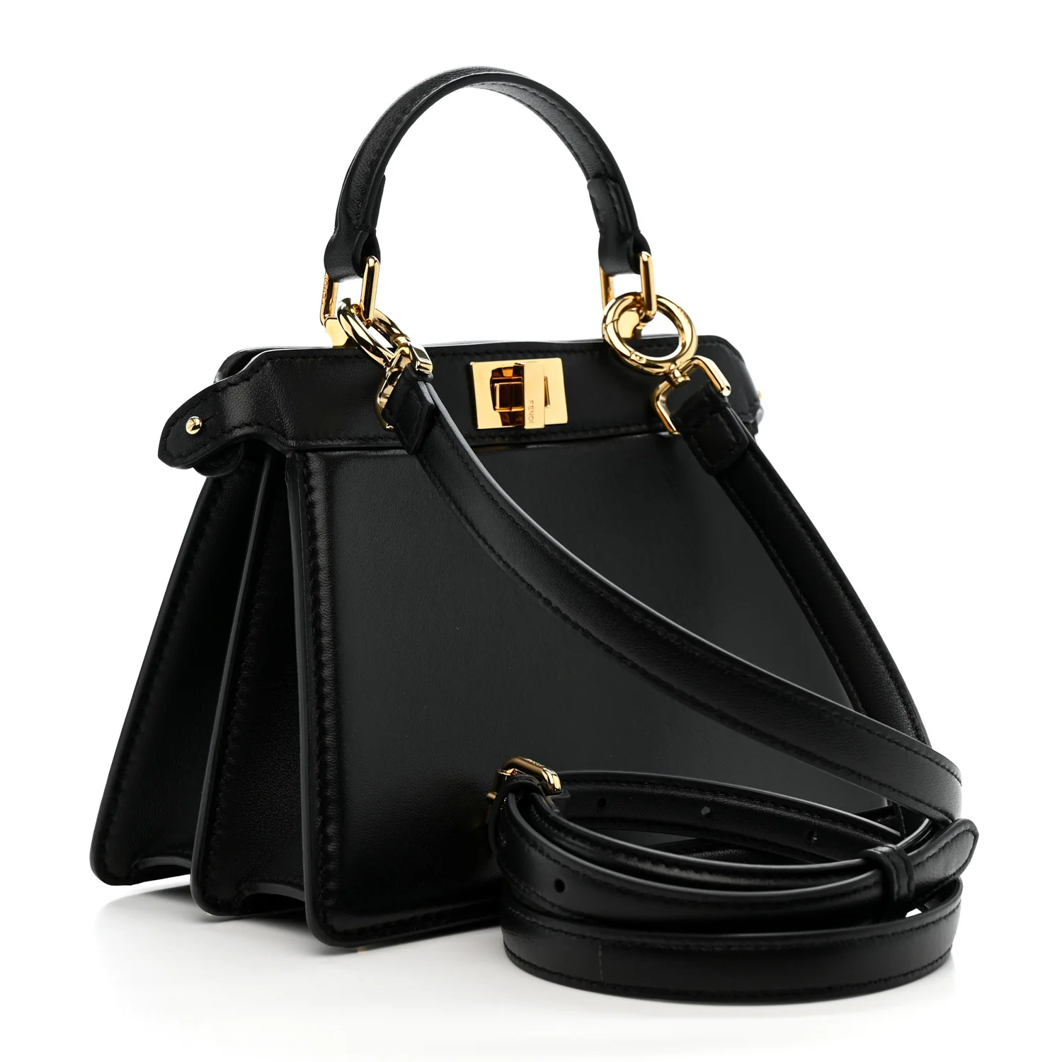 Shiny Nappa Petite Peekaboo I SEE U Satchel Black - Image 3