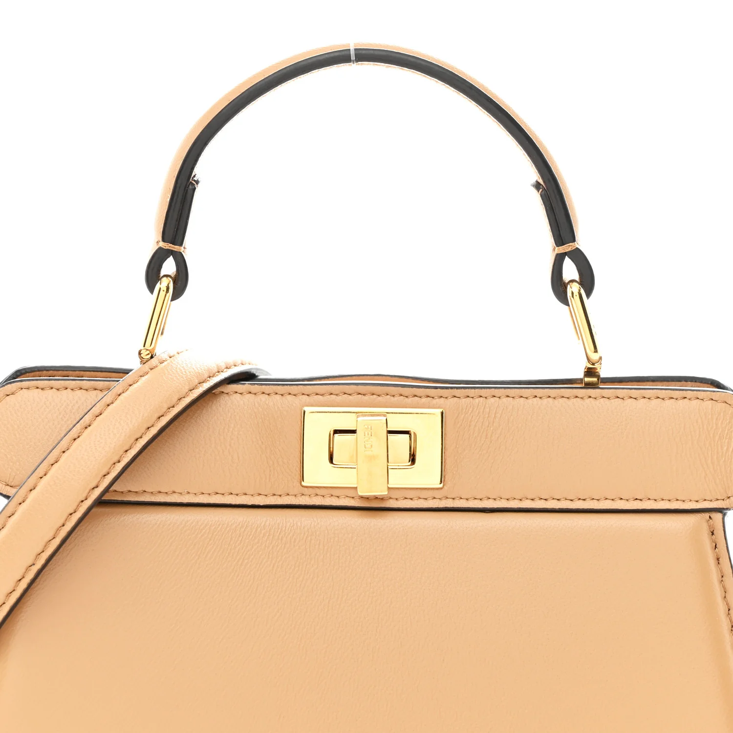 Shiny Nappa Petite Peekaboo I SEE U Satchel Miele Scuro - Image 16