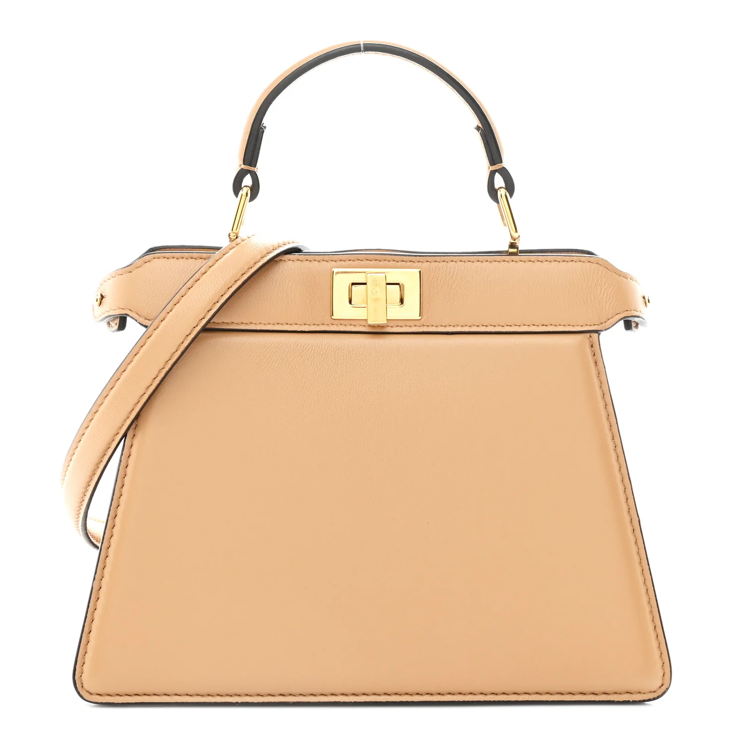 Shiny Nappa Petite Peekaboo I SEE U Satchel Miele Scuro - Image 2