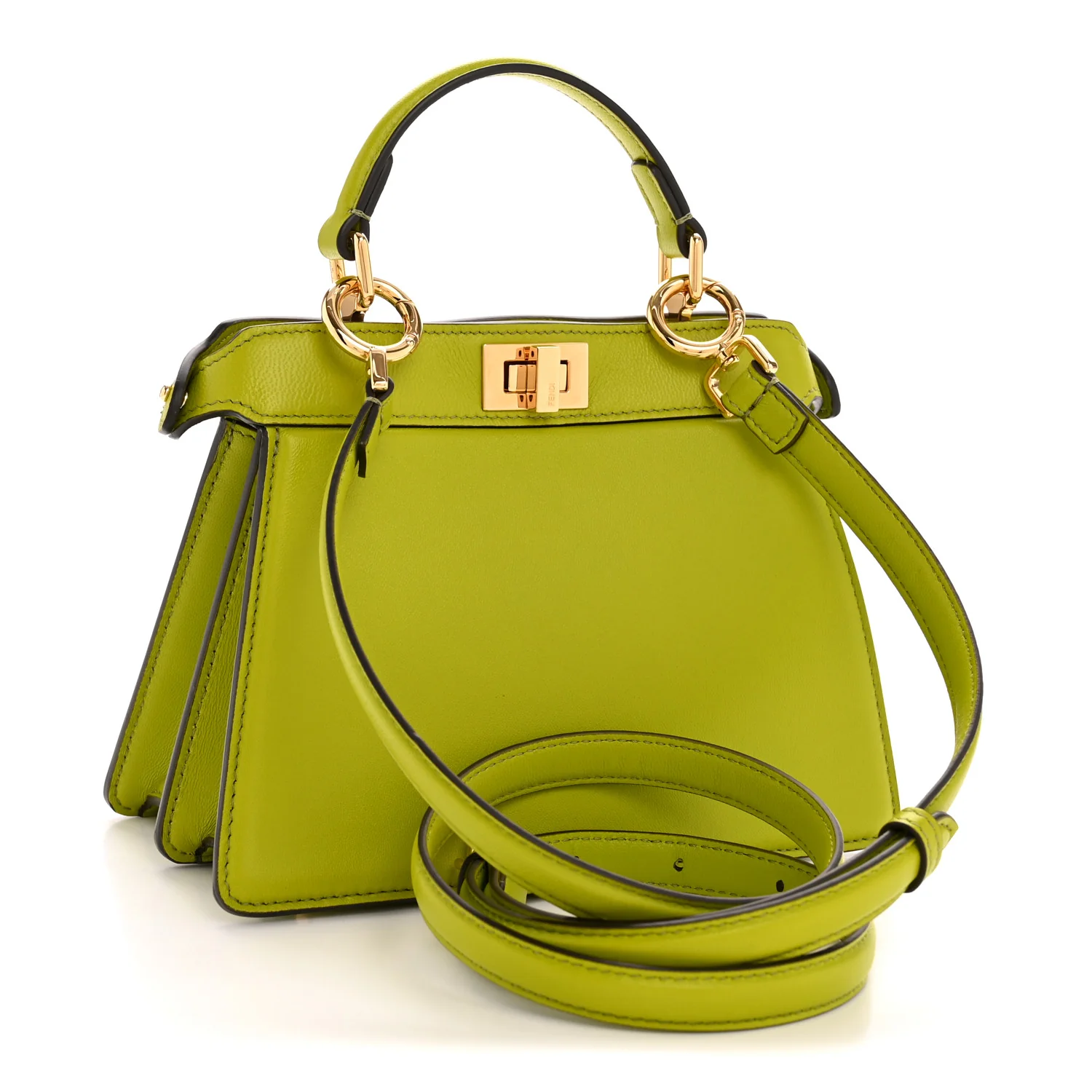 Shiny Nappa Petite Peekaboo I SEE U Satchel  Wasabi - Image 3