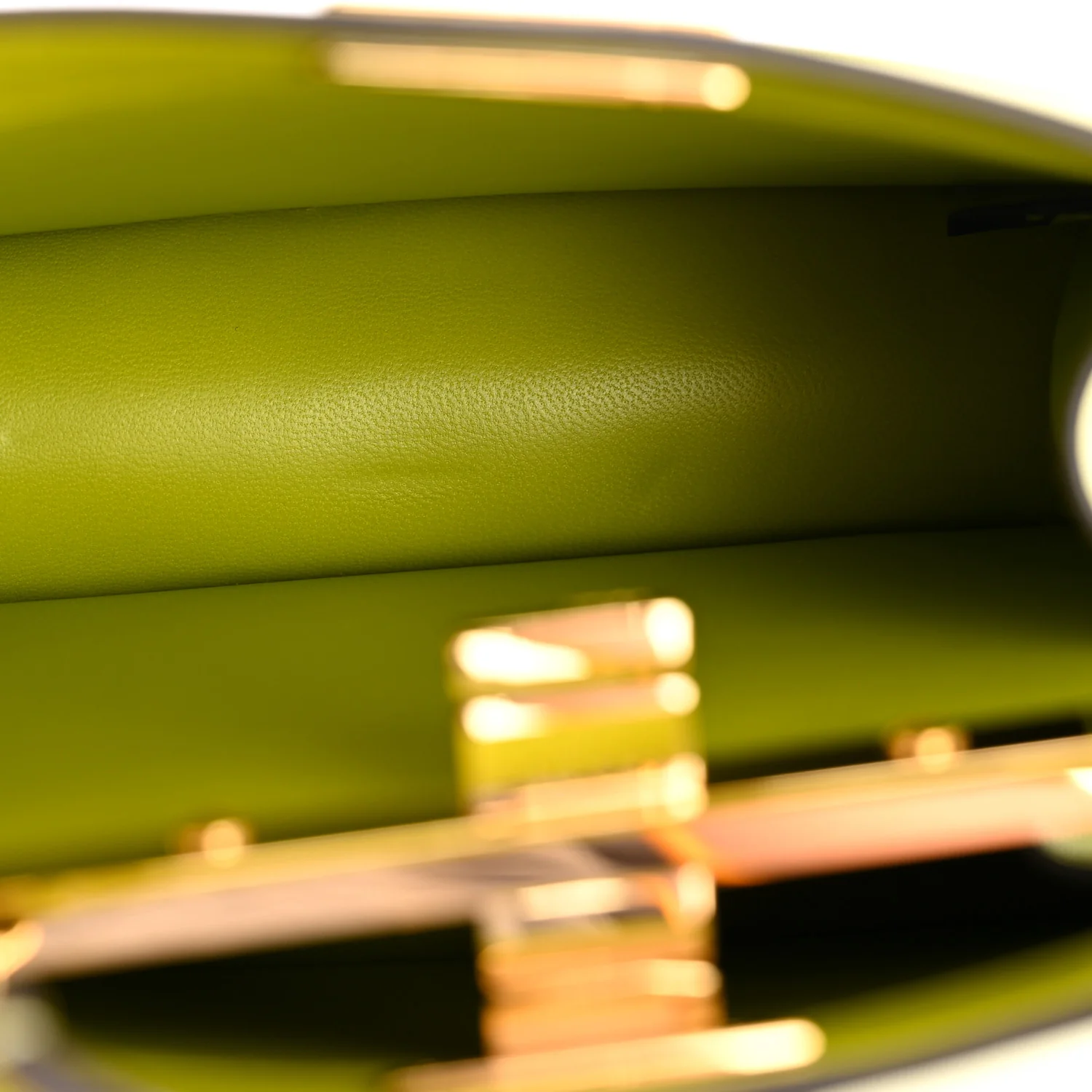 Shiny Nappa Petite Peekaboo I SEE U Satchel  Wasabi - Image 5