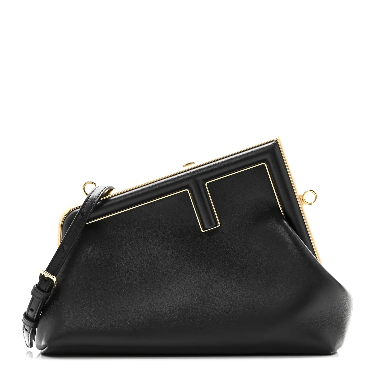 Shiny Nappa Small Fendi First Black