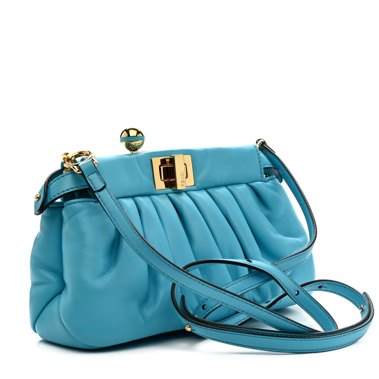 Shiny Nappa Small Peekaboo Click Bag Pool - Image 3