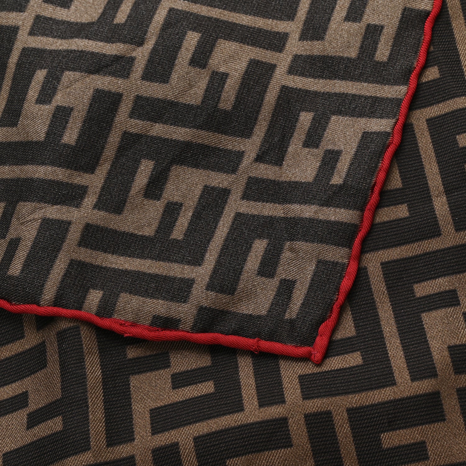 Silk FF Scarf Brown Black Red - Image 3