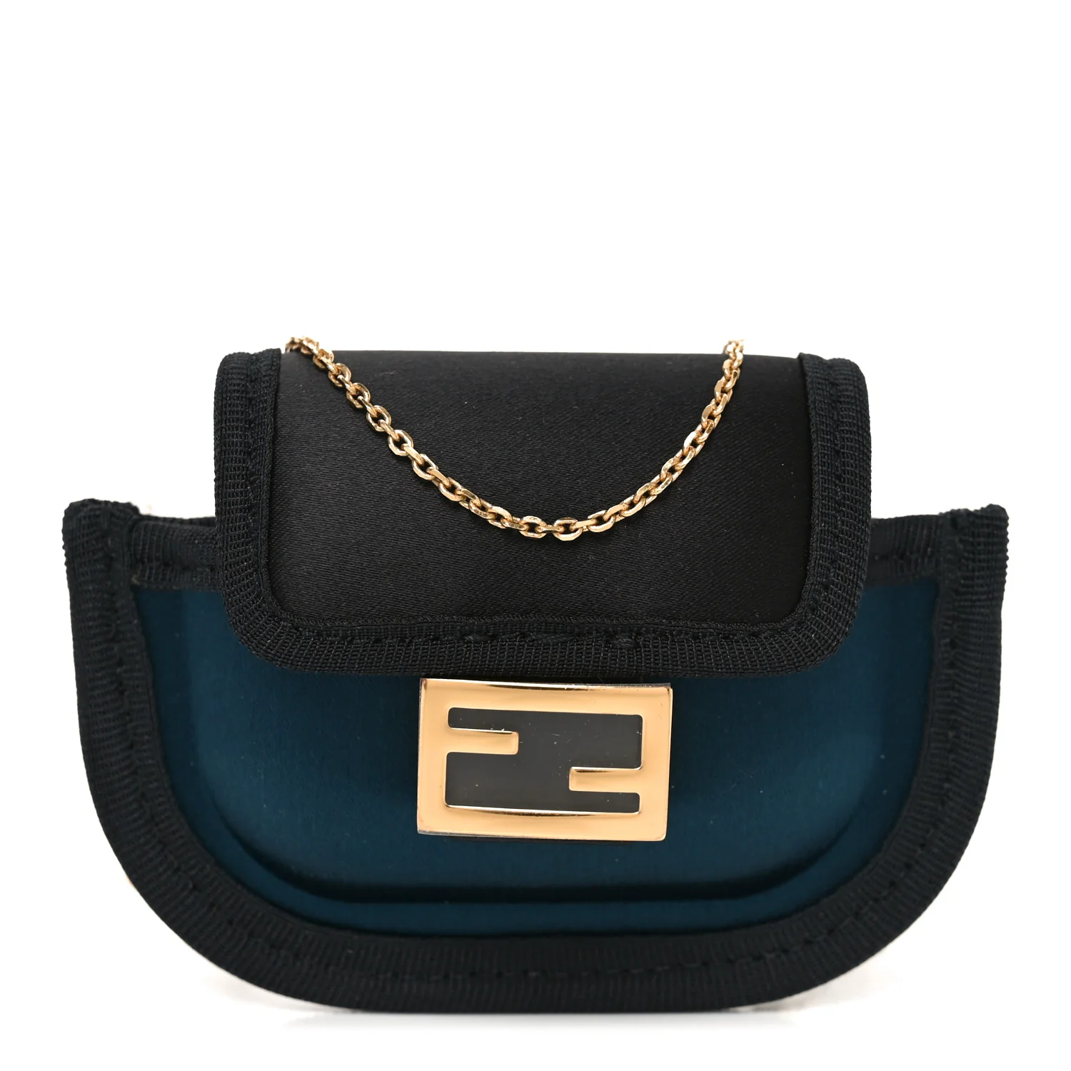 Silk Satin Pico Baguette Charm Blue Velvet Black