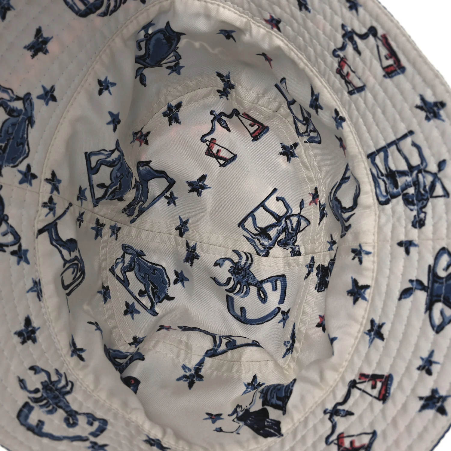 Silk Zodiac Reversible Bucket Hat S White Blue - Image 13