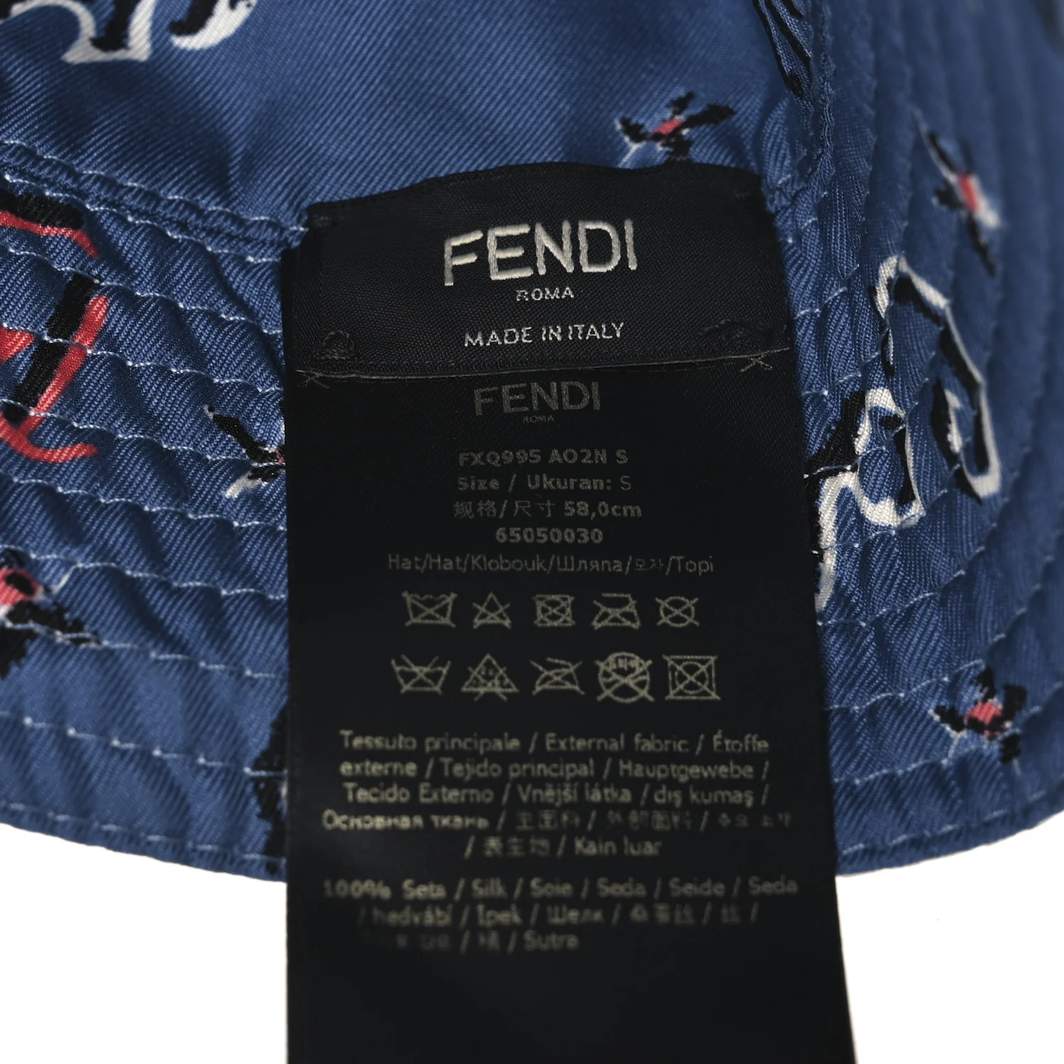 Silk Zodiac Reversible Bucket Hat S White Blue - Image 14