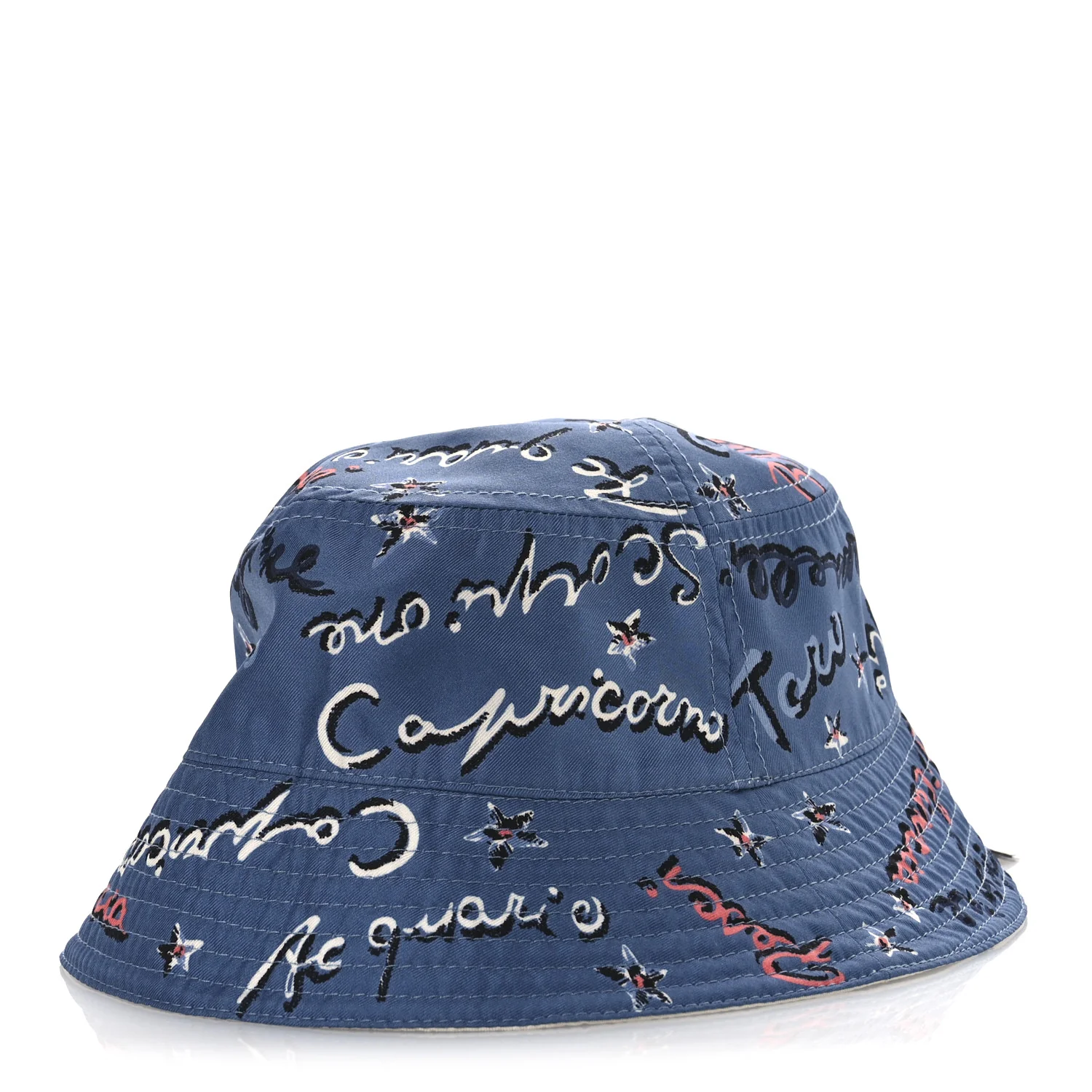 Silk Zodiac Reversible Bucket Hat S White Blue - Image 3