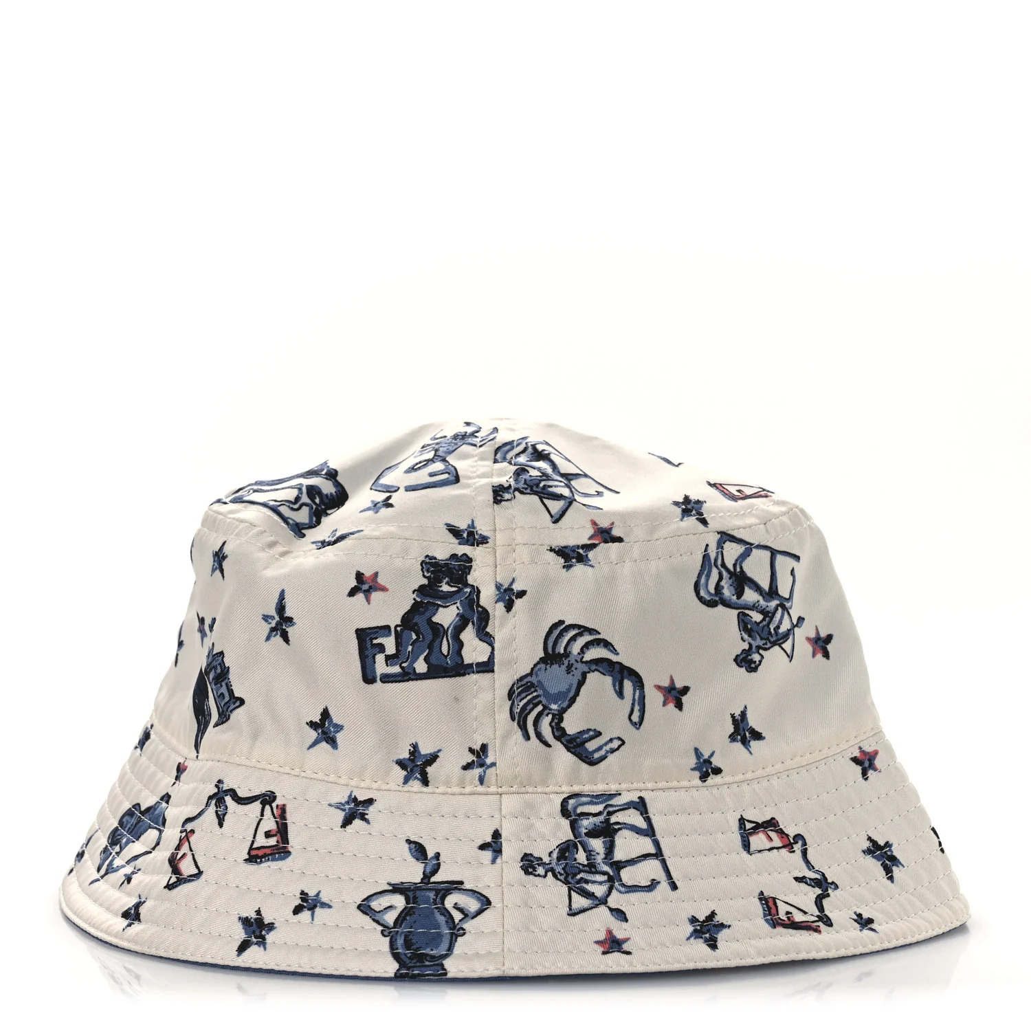 Silk Zodiac Reversible Bucket Hat S White Blue - Image 6