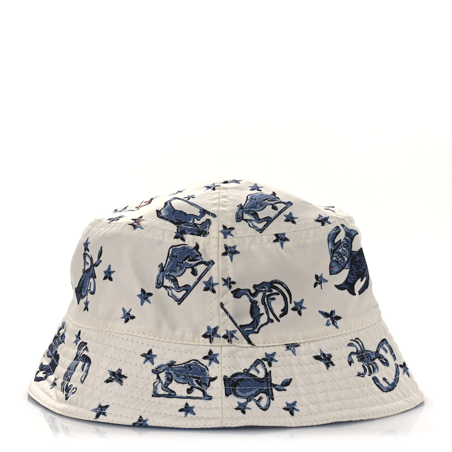 Silk Zodiac Reversible Bucket Hat S White Blue - Image 8