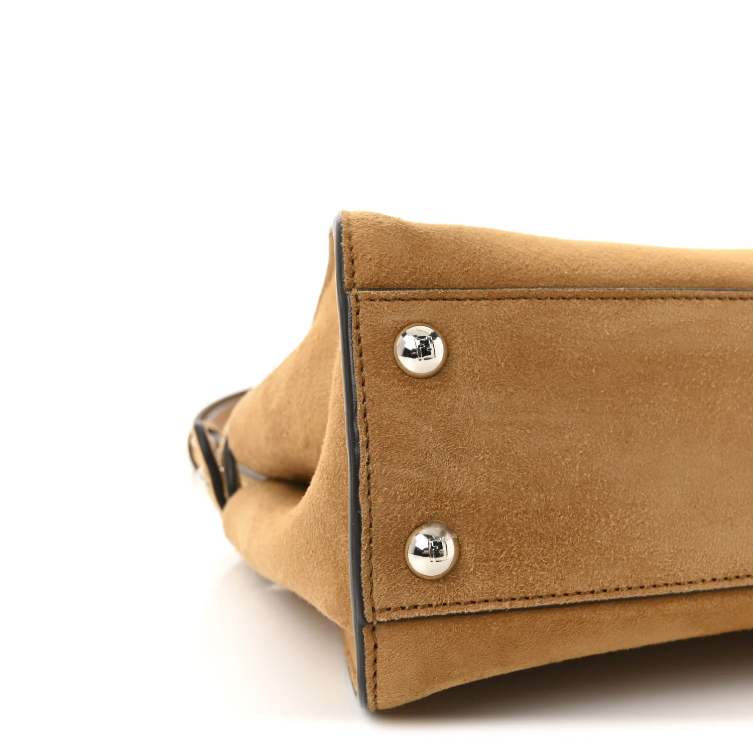 Suede FF Mini Peekaboo Iconic Satchel Marrone - Image 8